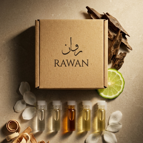 rawan bespoke experience sample set pack of 5 attar perfume oil